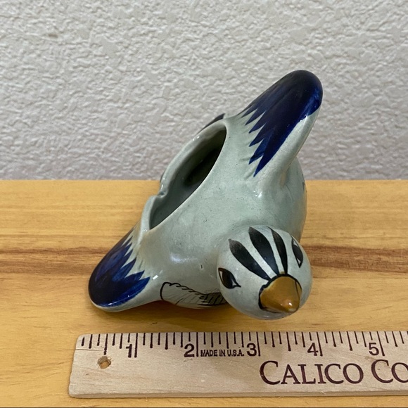 Vintage Noe Suro Mexican Pottery Folk Art Bird Hand-painted Ashtray - Picture 7 of 11
